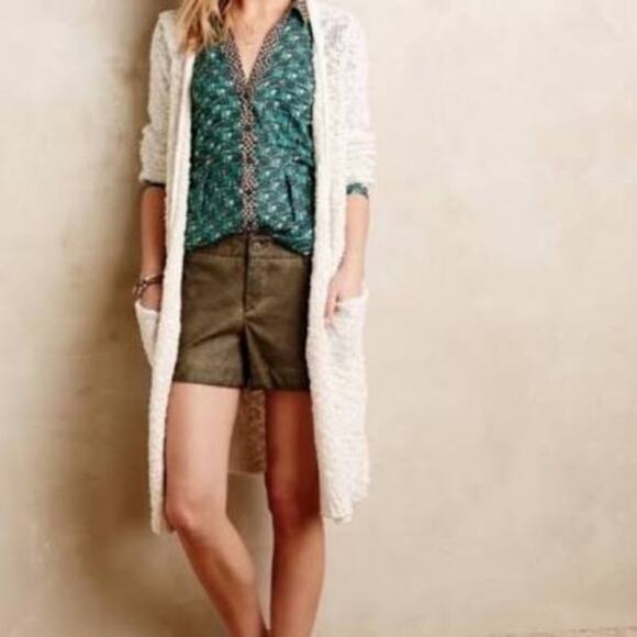 Pilcro and the Letterpress Brown Khaki Vegan Leather Shorts 28 - Picture 8 of 8